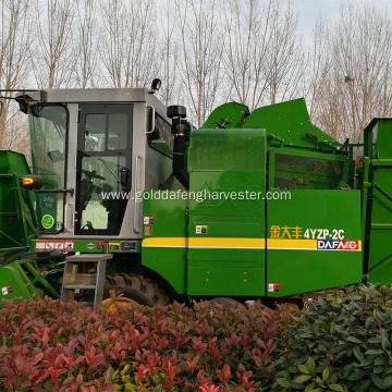 self-propelled maize corn combine harvesting